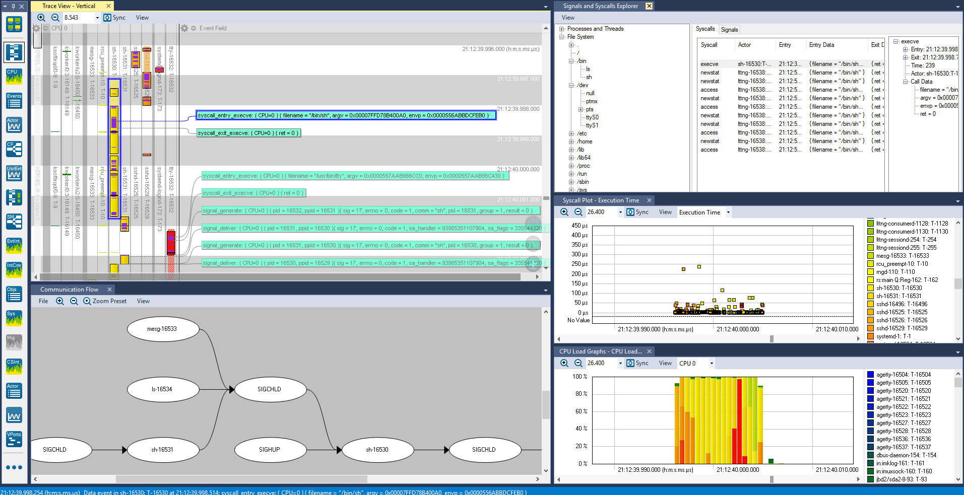 Tracealyzer for Linux screenshot