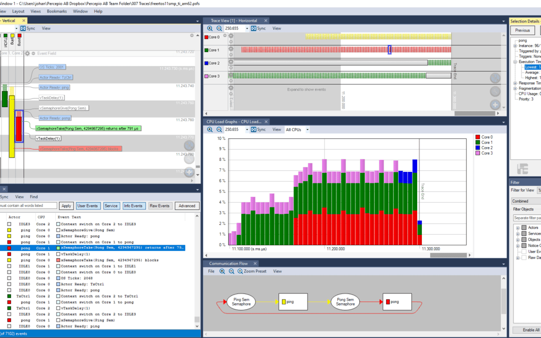 Multicore Tracing on FreeRTOS 11 and TI AM62x