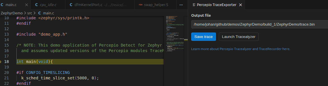 Tracealyzer extension for VS Code